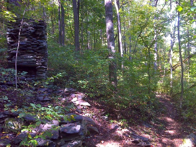 mm 3.3 Stone chimney along trail.  According to the AT Guide, this is the site of a cabin belong to the Mayo family.  N37.9912 W78.8808  Courtesy pjwetzel@gmail.com
