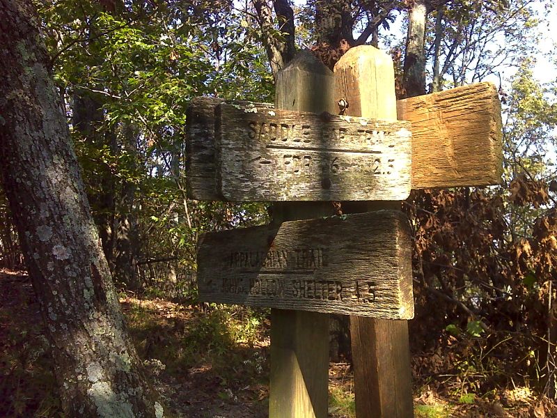 mm 4.6 Junction with the Saddle Gap Trail in Saddle Gap.  GPS N37.6447 W 79.3728  Courtesy pjwetzel@gmail.com