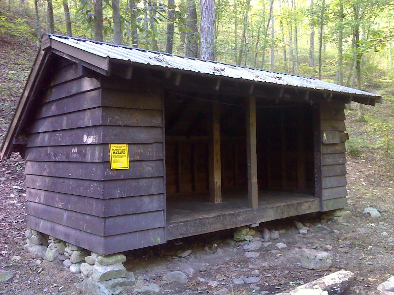 mm 2.2 Matts Creek Shelter.  GPS N37.5996 W79.4132  Courtesy pjwetzel@gmail.com