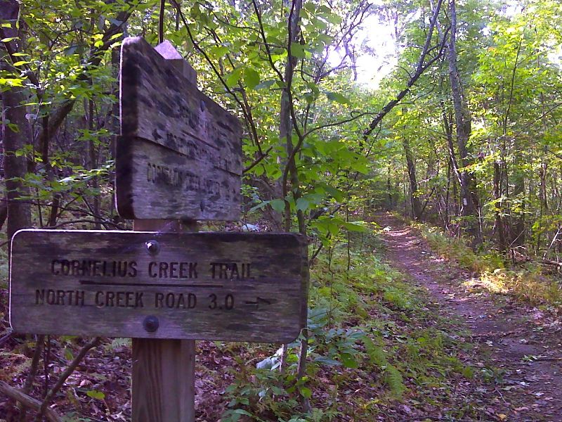 mm 1.2 Junction with the Cornelius Creek Trail.  GPS 37.5070 79.5358   Courtesy pjwetzel@gmail.com