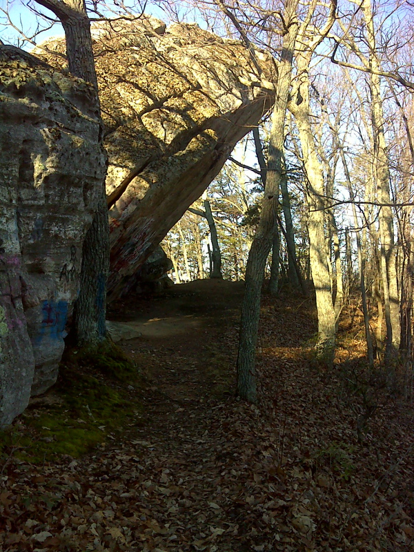 mm 4.0 Hay Rock, a major overhang (natural shelter) right on
the Appalachian Trail.  Courtesy pjwetzel@gmail.com