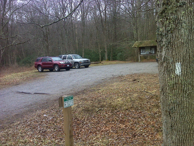 mm 0.0 Large parking area at AT crossing of VA 603, Fox Creek.  The trail passes right through it.   Courtesy pjwetzel@gmail.com