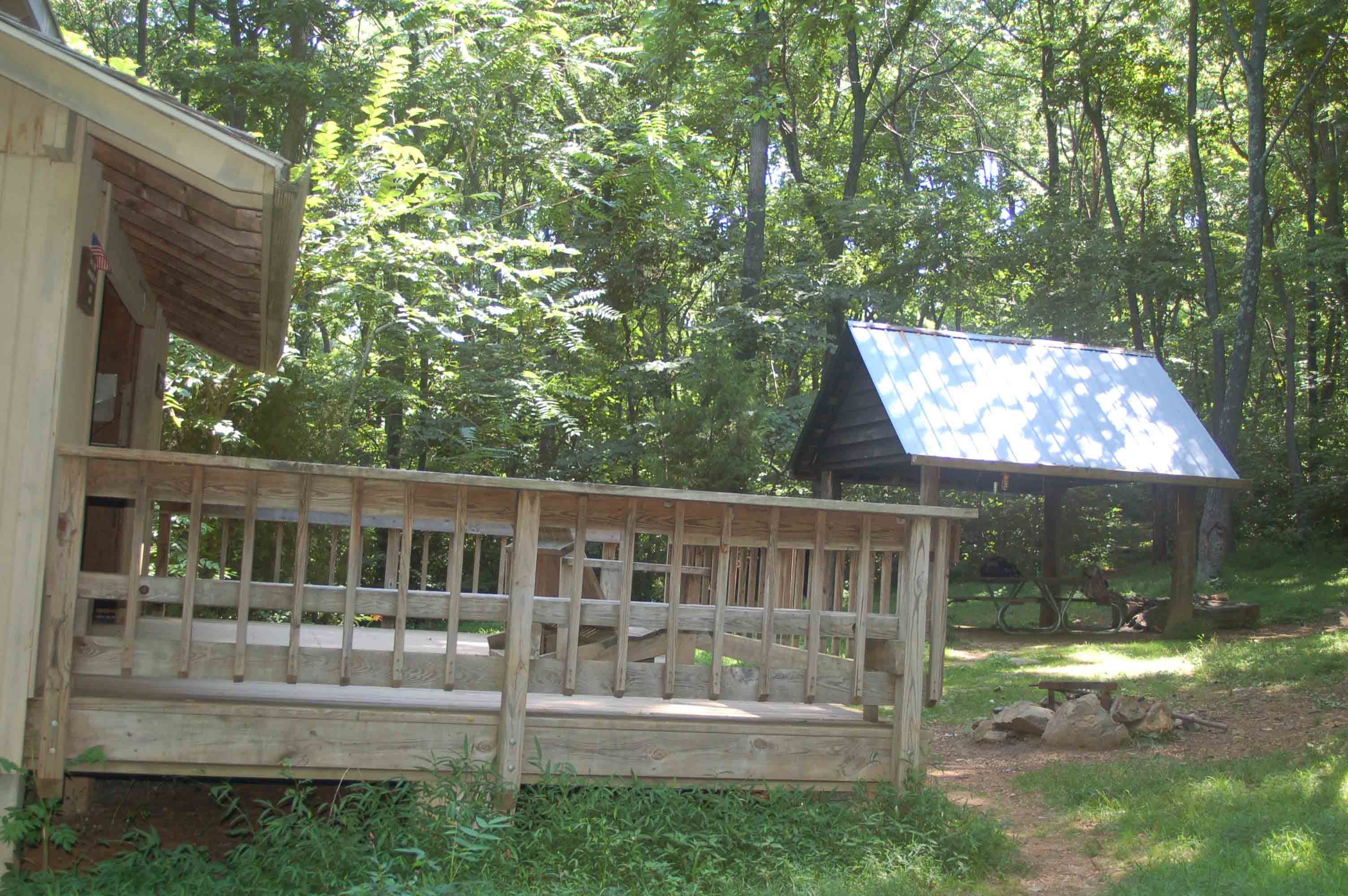 Side view of Denton Shelter showing covered picnic area. (mile 3.0)  Courtesy ideanna656@aol.com