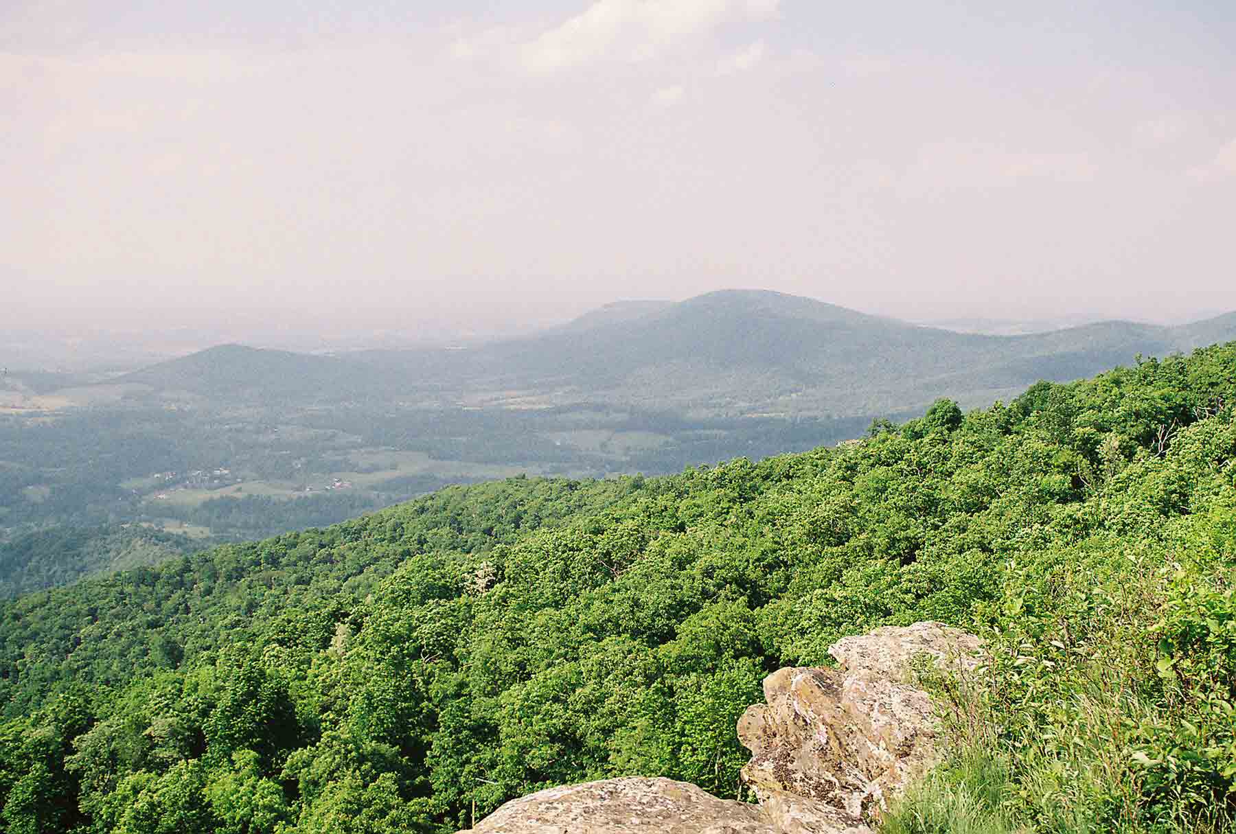 mm 12.0 - View west from viewpoint near summit of South Marshall Mt. (May 2004).  Courtesy dlcul@conncoll.edu