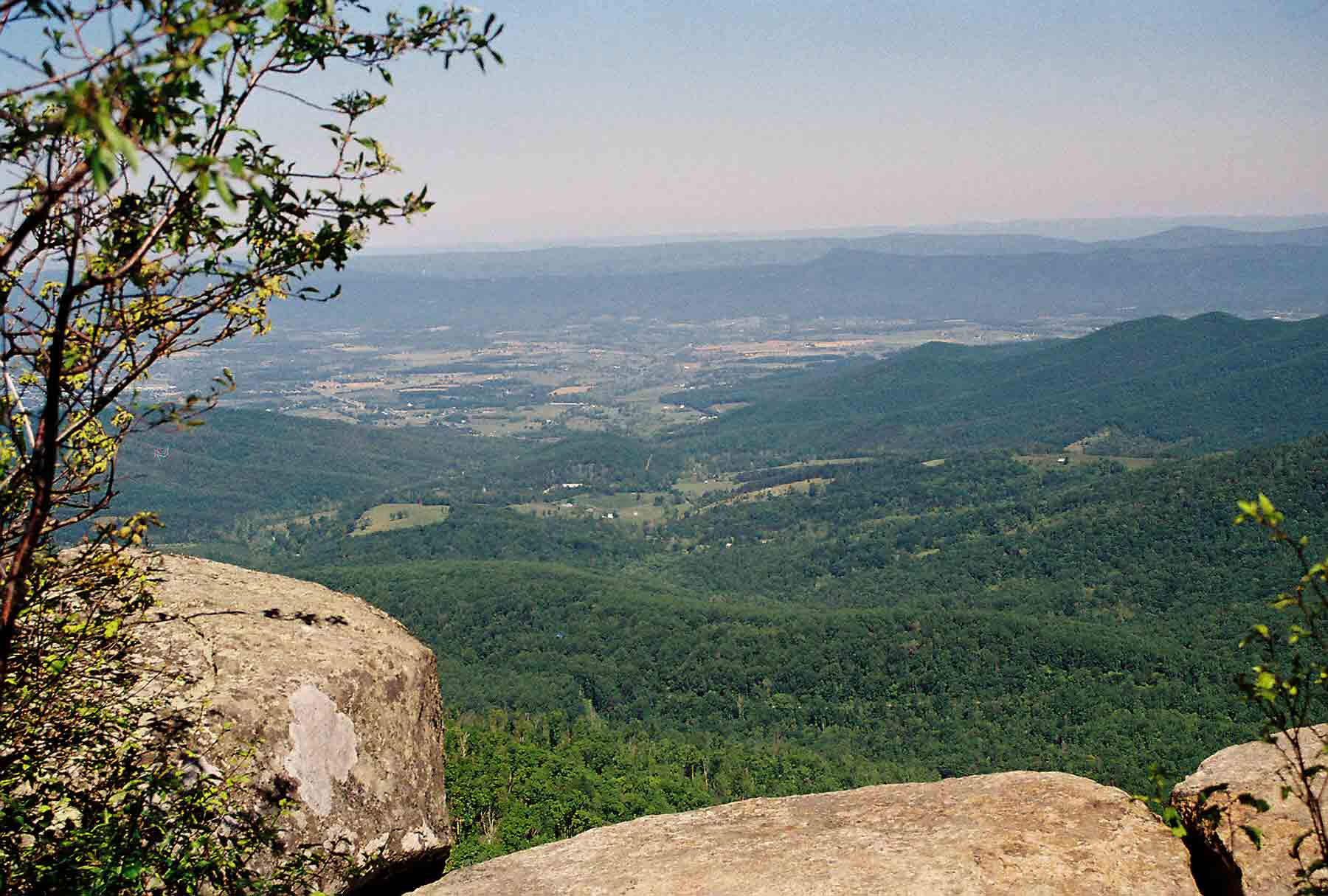 mm 1.9 - View West over Shenandoah Valley from Mary's Rock.  Courtesy dlcul@conncoll.edu