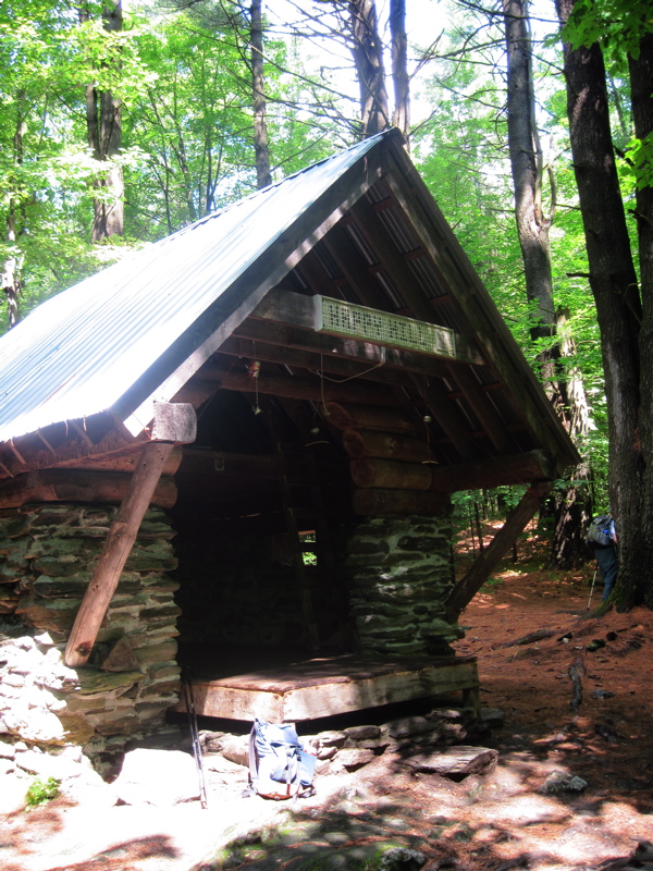 mm 5.3  Happy Hill Shelter. If you look carefully you can see the loft inside the shelter.  Courtesy dlcul@conncoll.edu