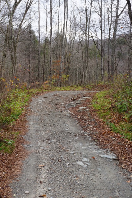 Stony Brook Road - November 2017:  5.5 miles south of Rt 107 the route narrows to a less maintained Class 4 road.  My Subaru Forester had no problem driving this section to the clearing at Notown where we parked.  Courtesy jstrait@adelphia.net