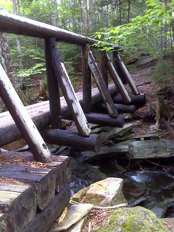 mm 7.7 Footbridge near Peru Peak Shelter. GPS N43.3012 W72.9526   Courtesy pjwetzel@gmail.com