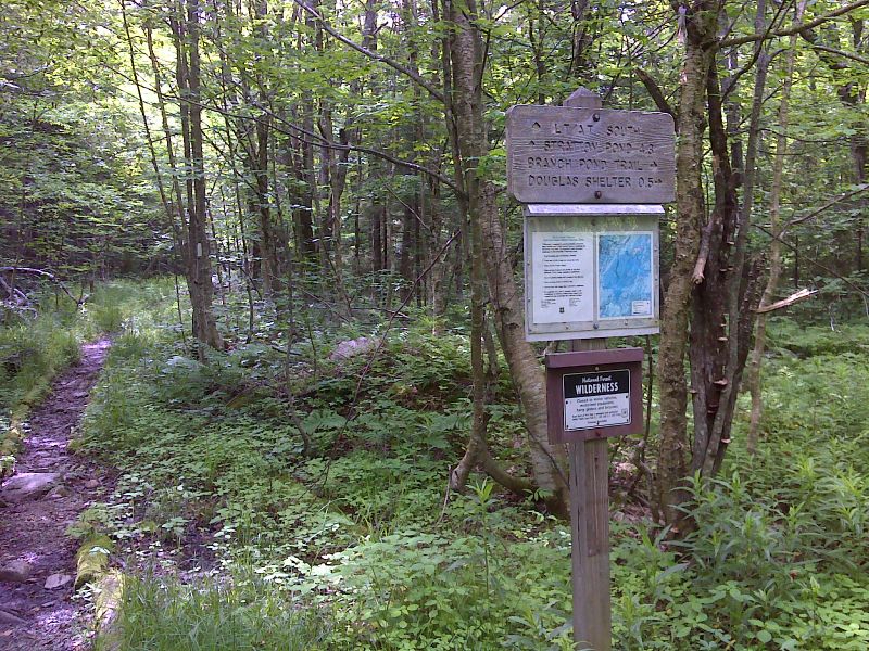 mm 5.8 Junction with the Branch Pond Trail. The William B. Douglas Shelter is 0.5 miles down this trail.   GPS N43.1504 W72.9917  Courtesy pjwetzel@gmail.com
