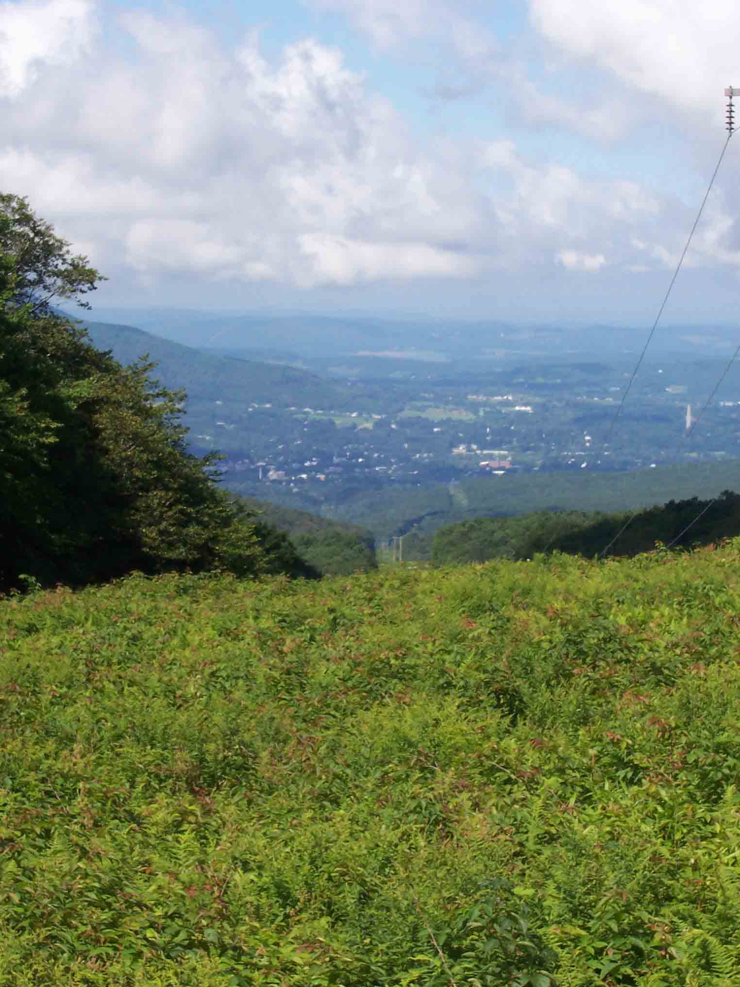 mm 20.5 - View from powerline clearing on summit of Maple Hill towards Bennington.  Courtesy dlcul@conncoll.edu