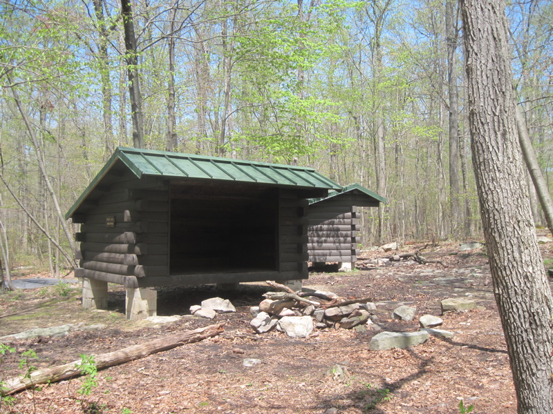 mm 13.2  Deer Lick Shelters. One of the very nice graveled tent pads at this shelter can be seen on the left.   Courtesy dlcul@conncoll.edu